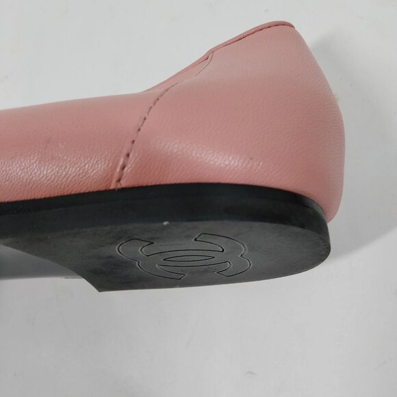 Authentic Chanel Flat Shoes Women Pinks Leather calf mn424-121225 - Picture 7 of 9